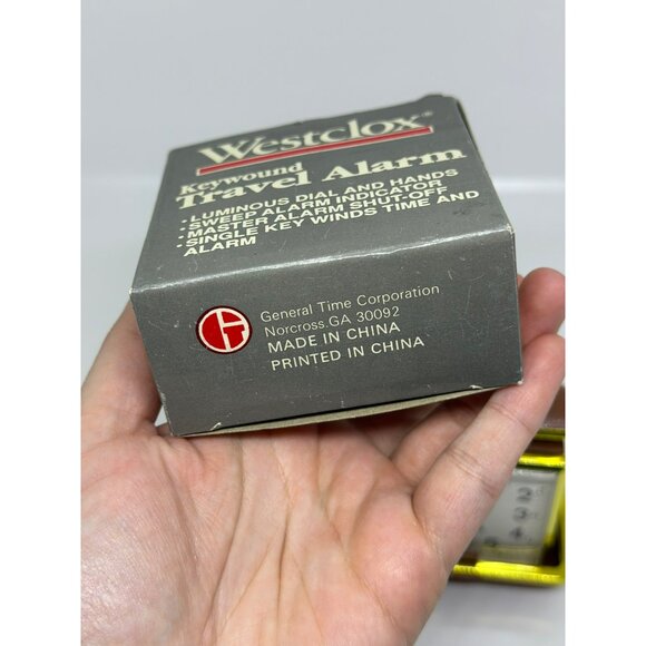 VTG Westclox Keywound Travel Alarm Clock Gold Brown UNTESTED For Parts - Picture 5 of 10